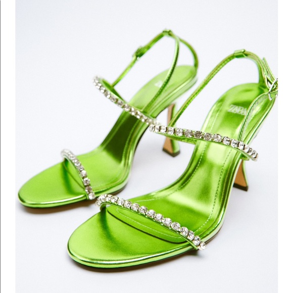 Zara Metallic Heeled Sandals - Picture 2 of 7
